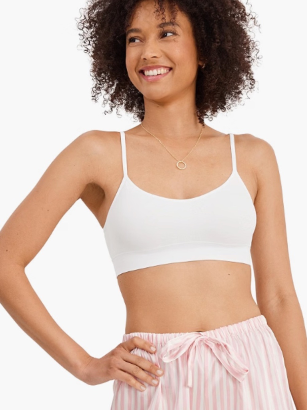 Jockey Women's Bra Seamfree Modern Micro Stretch Cami Strap Bralette L 12597